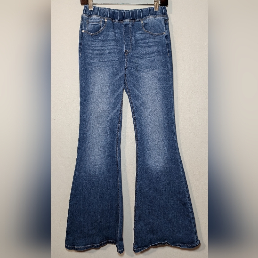 Tricot Super Flare Pull-On Jeans Boho Hippie Retro 70s Stretch Women's Size M